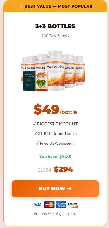 wegoslim 6 bottles price